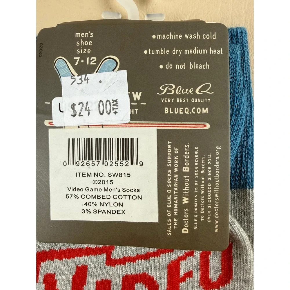 Retro Gamer Crew Socks Combed Cotton‎ Game On Graphic Men 7-12 Blue